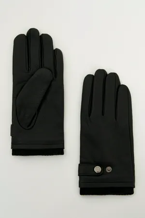 Мужские кожаные перчатки Finn Flare, 200 black, арт. FAE21303